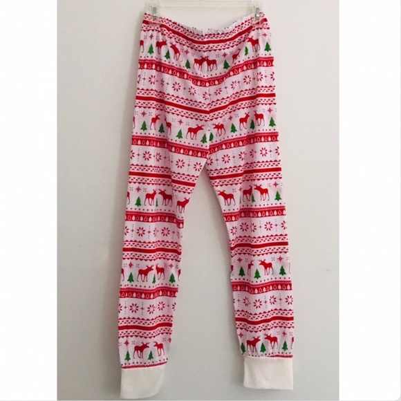 NWT Cozy Ladies Red Snowflake Moose Pajama Set Size Large - Picture 7 of 7